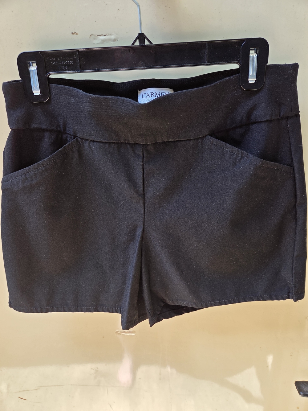 Carmen Marc Valvo Black High-Waist Pull-On Shorts